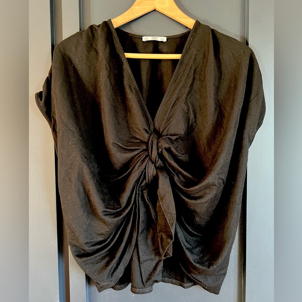 ZARA black draped top